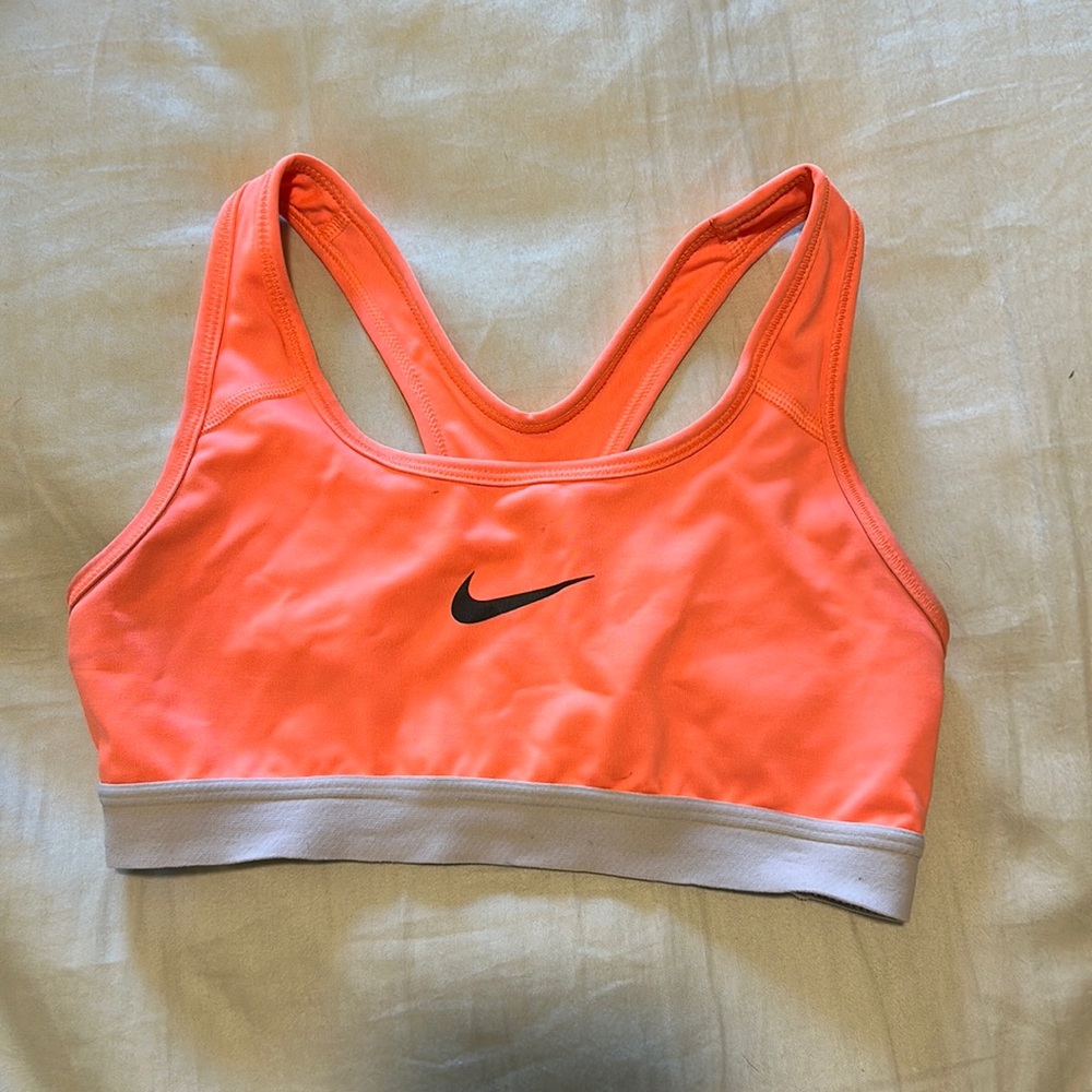 Neon Coral Nike Sports Bra